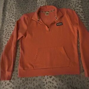 PINK Victoria's Secret Coral Half-Zip Pullover